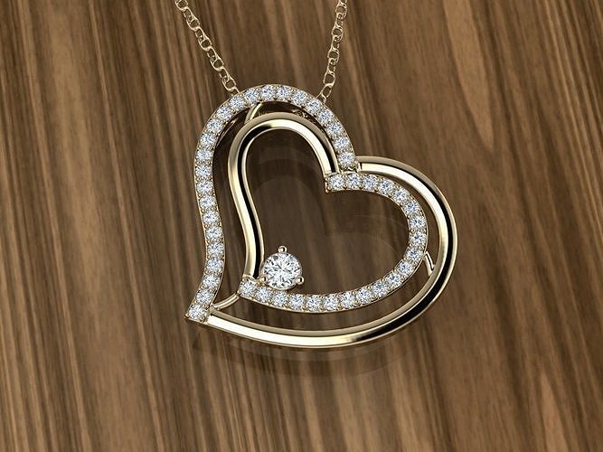 Jewelry Heart Pendant 3D print model