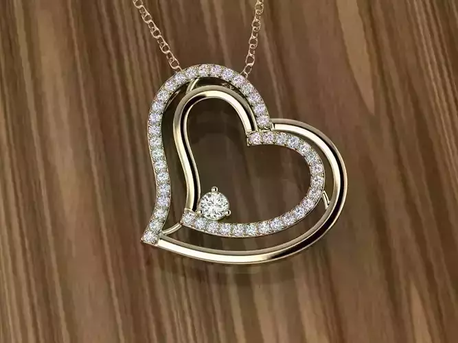 Jewelry Heart Pendant 3D print model