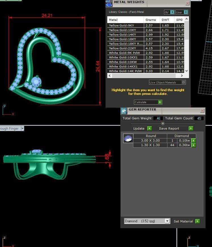 Jewelry Heart Pendant 3D print model_1