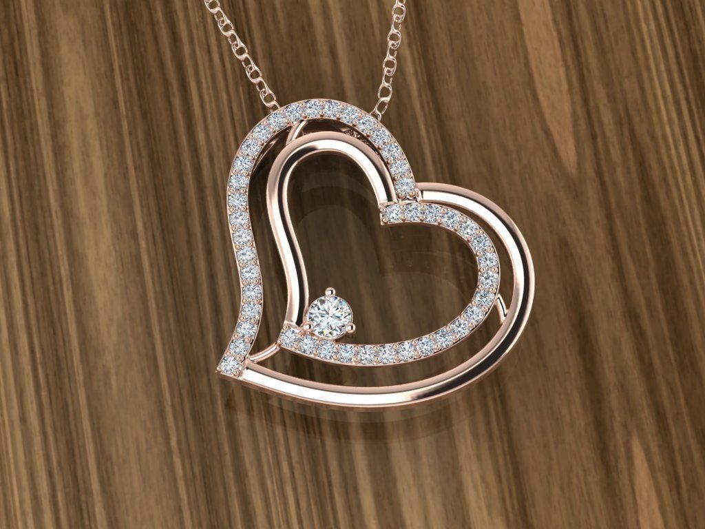 Jewelry Heart Pendant 3D print model_3