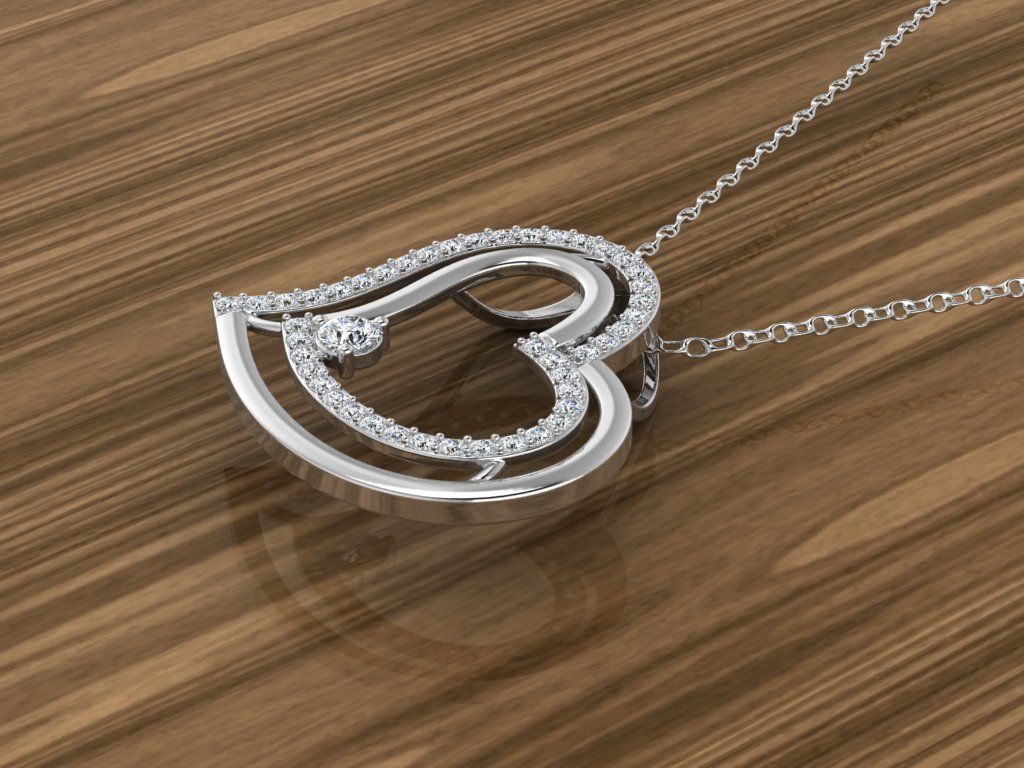 Jewelry Heart Pendant 3D print model_9