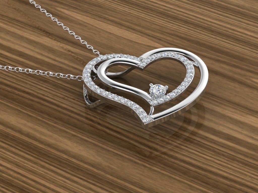 Jewelry Heart Pendant 3D print model_8