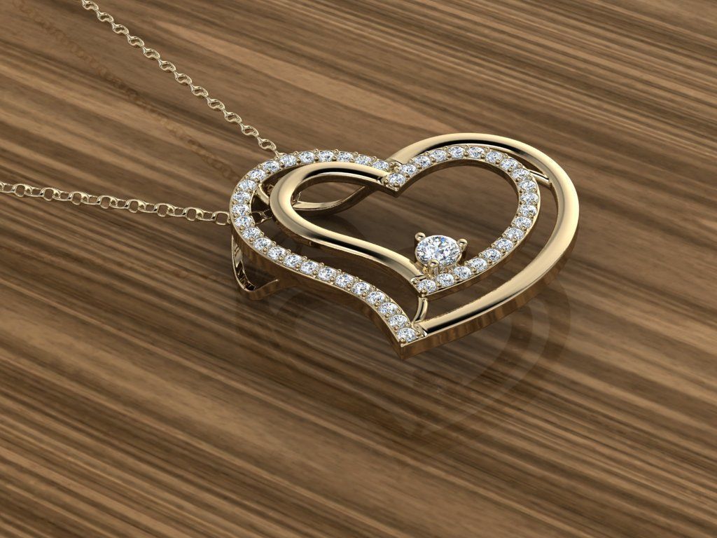 Jewelry Heart Pendant 3D print model_11