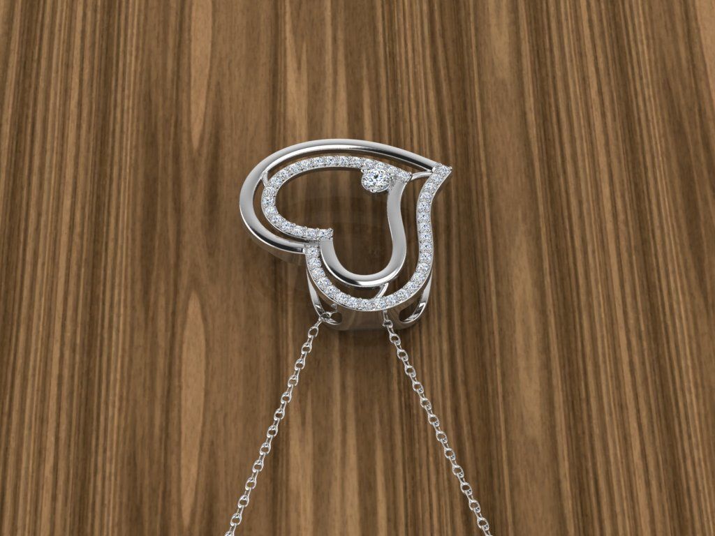 Jewelry Heart Pendant 3D print model_10