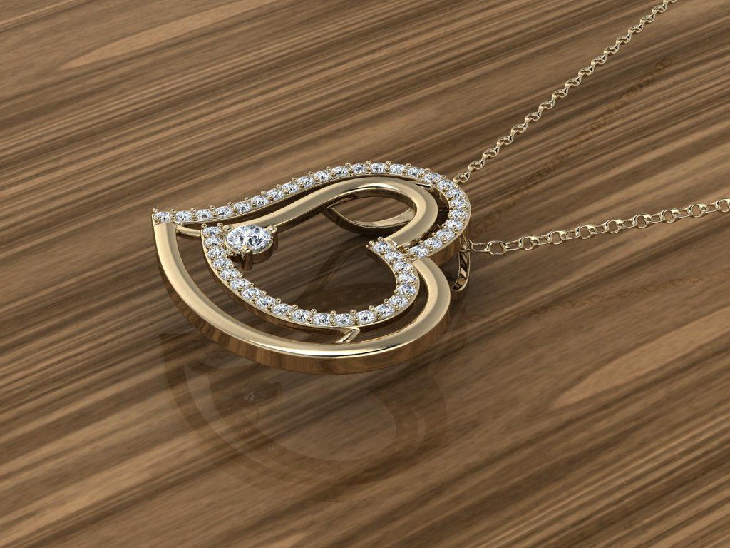 Jewelry Heart Pendant 3D print model_2