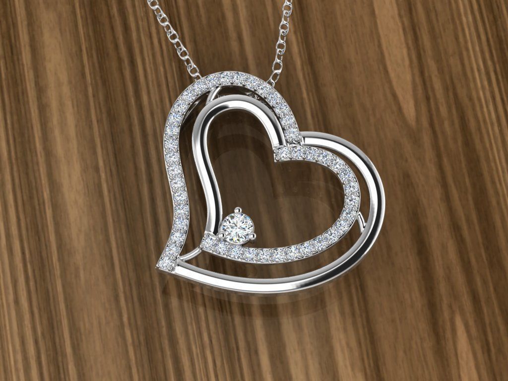 Jewelry Heart Pendant 3D print model_7