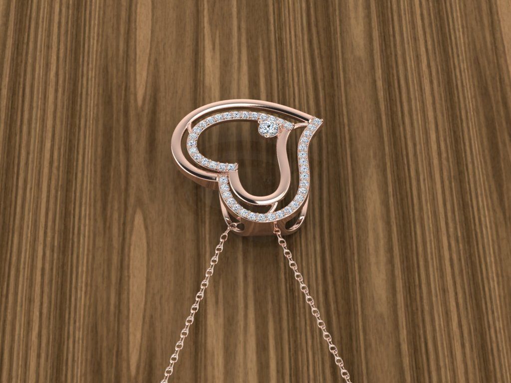 Jewelry Heart Pendant 3D print model_6