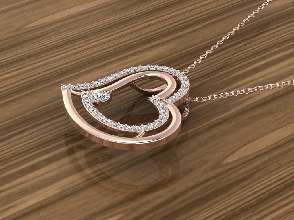 Jewelry Heart Pendant 3D print model_5