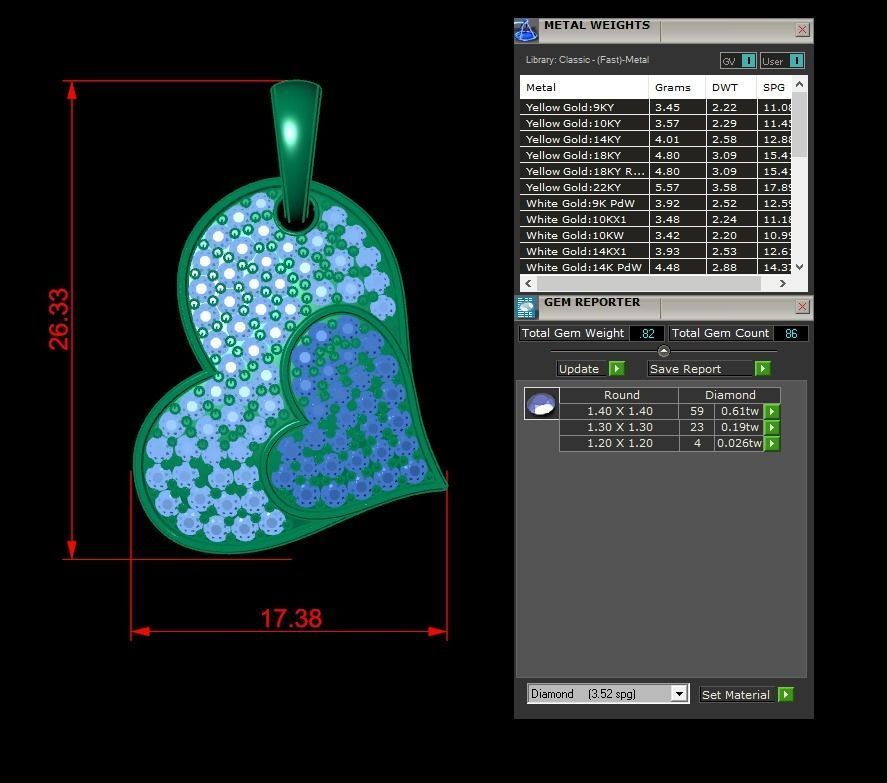 Jewelry Heart Pendant 3D print model_1