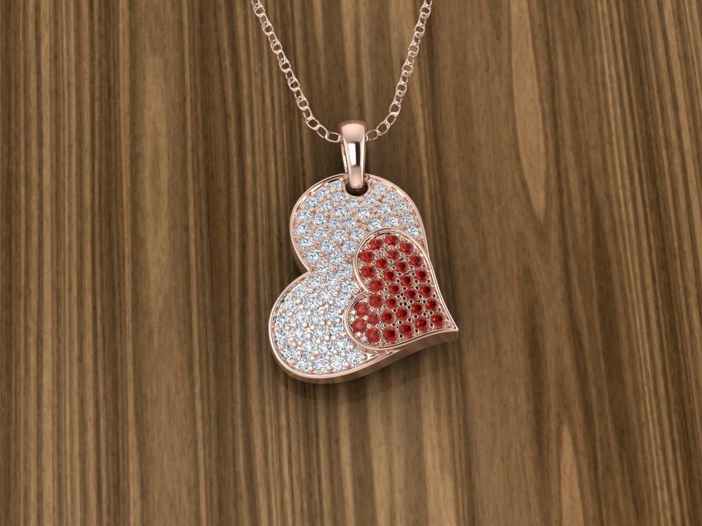 Jewelry Heart Pendant 3D print model_4