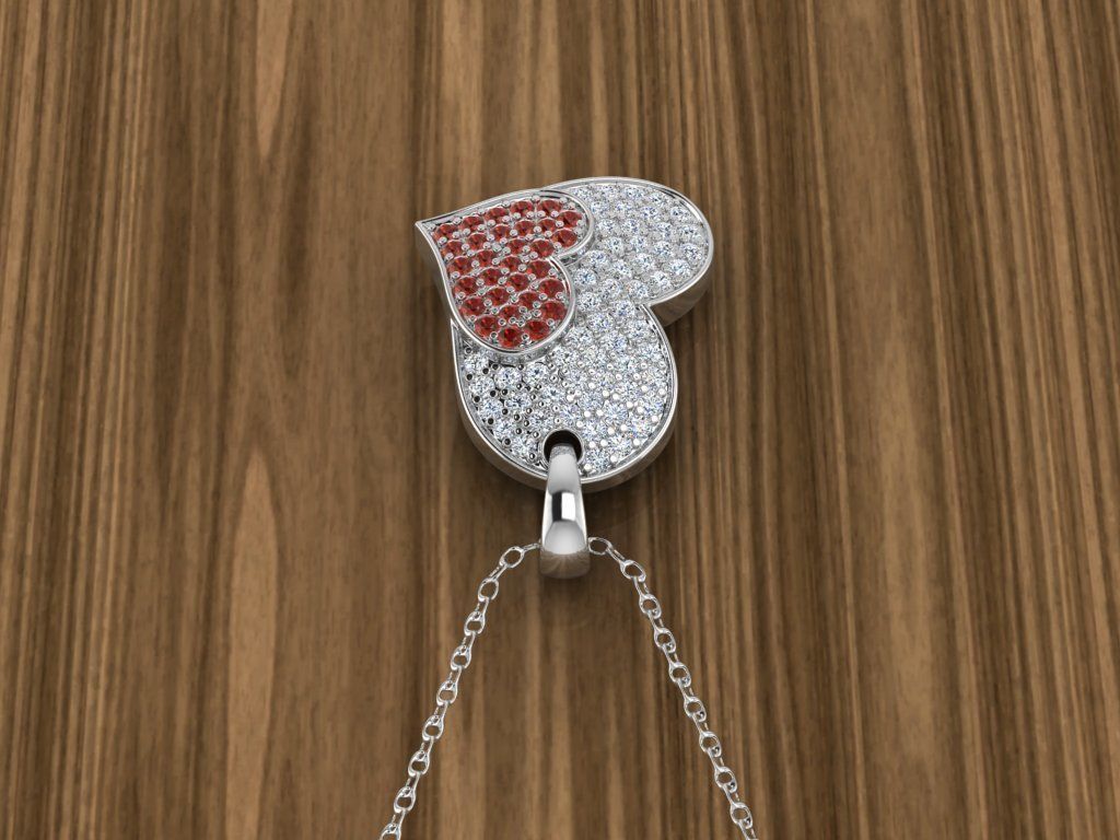 Jewelry Heart Pendant 3D print model_10