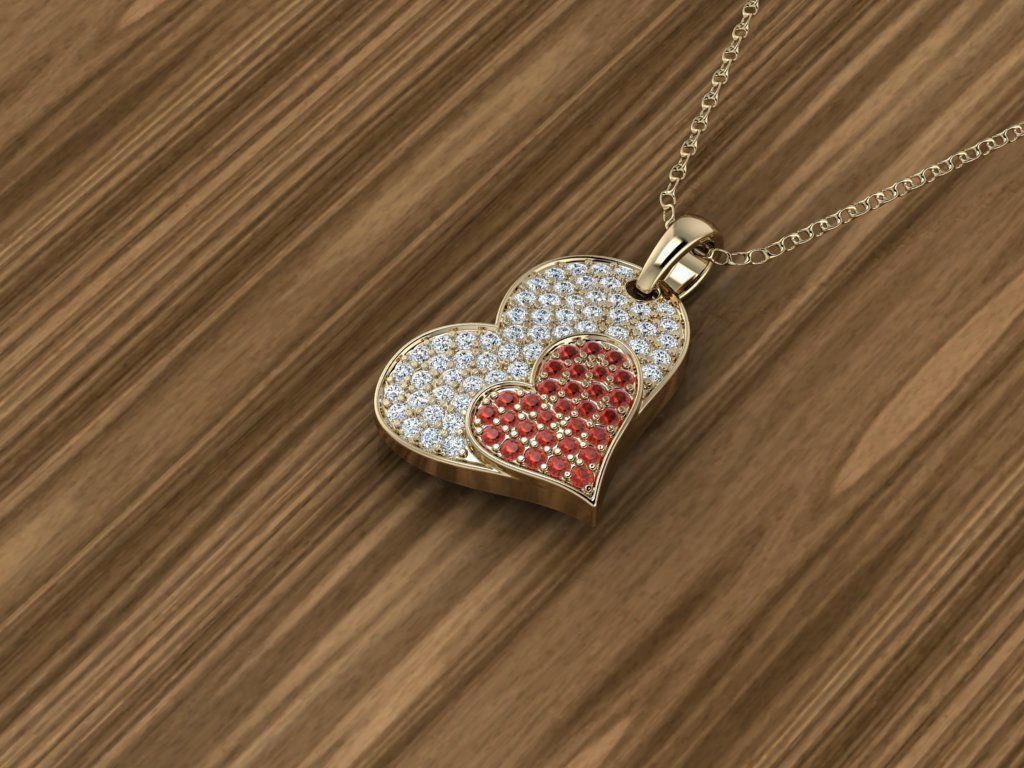 Jewelry Heart Pendant 3D print model_3
