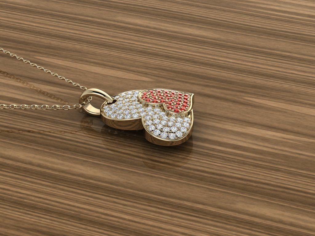 Jewelry Heart Pendant 3D print model_2