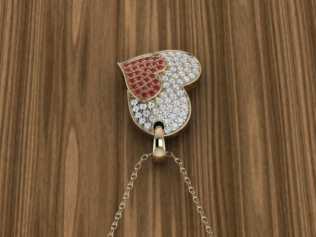 Jewelry Heart Pendant 3D print model_11