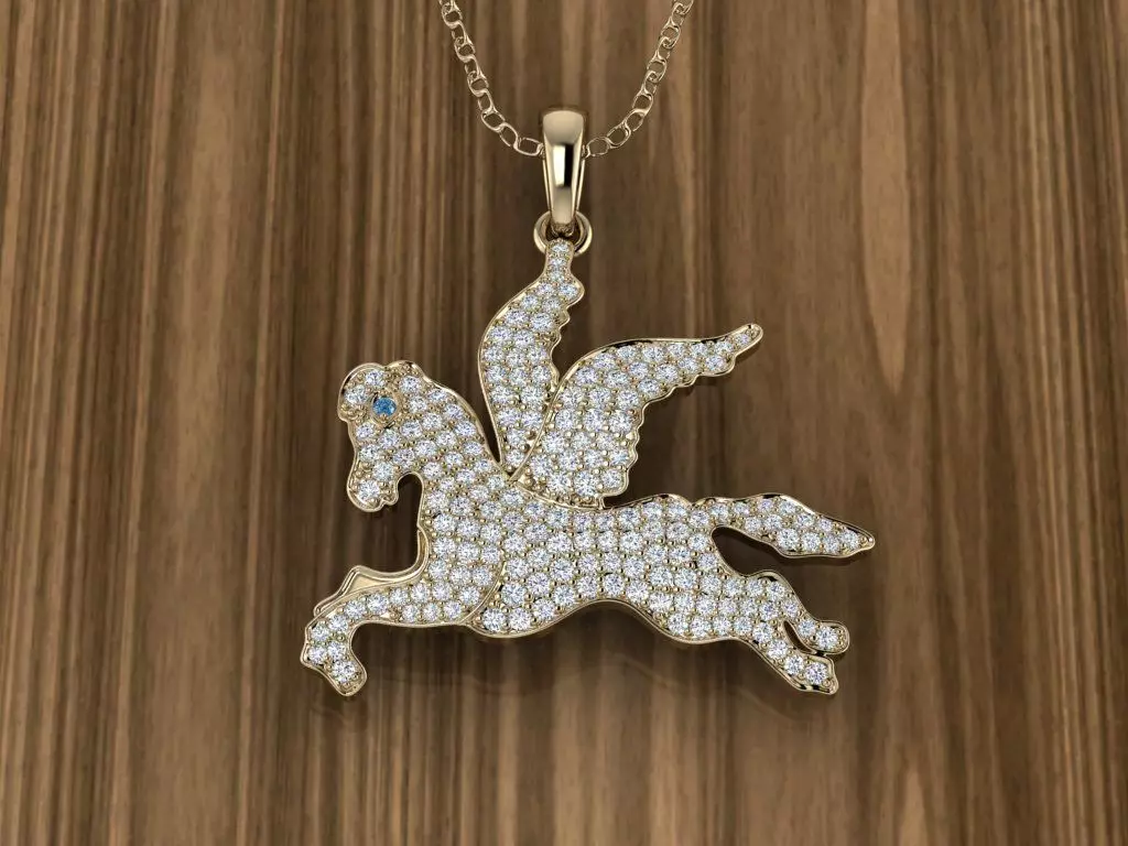 Jewelry Pegasus Pendant 3D print model_0