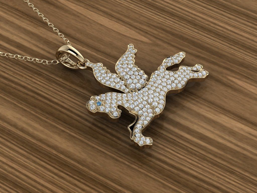 Jewelry Pegasus Pendant 3D print model_10