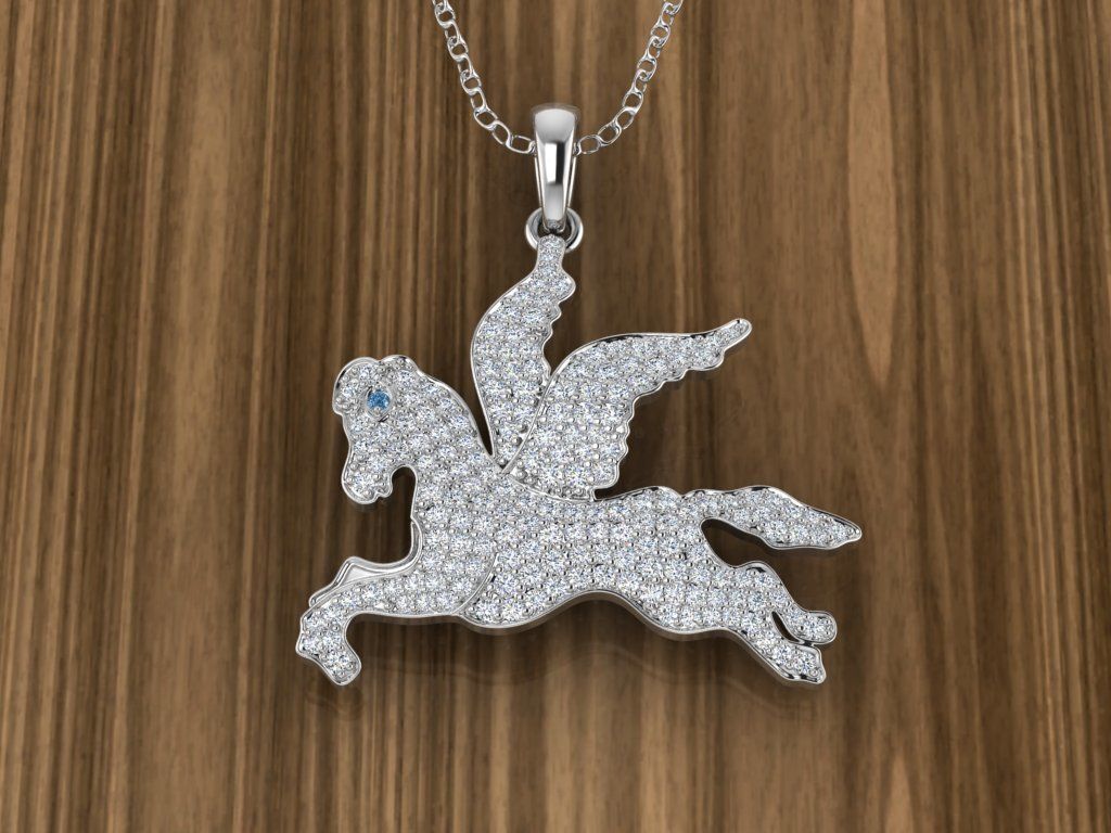 Jewelry Pegasus Pendant 3D print model_6
