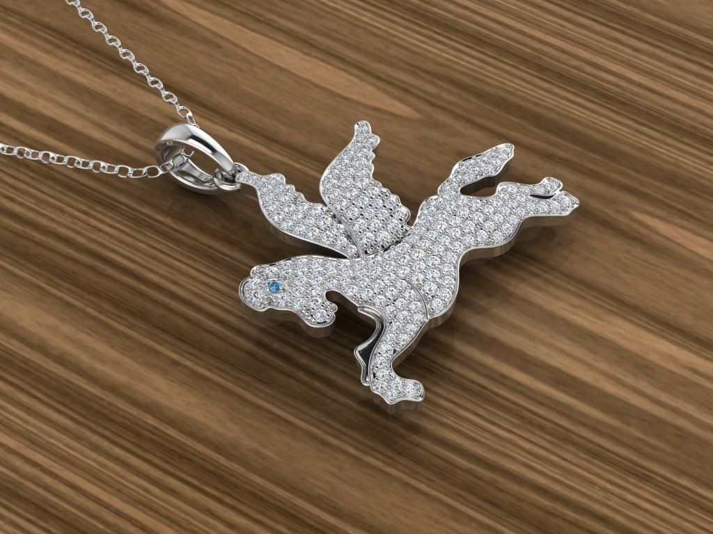 Jewelry Pegasus Pendant 3D print model_7