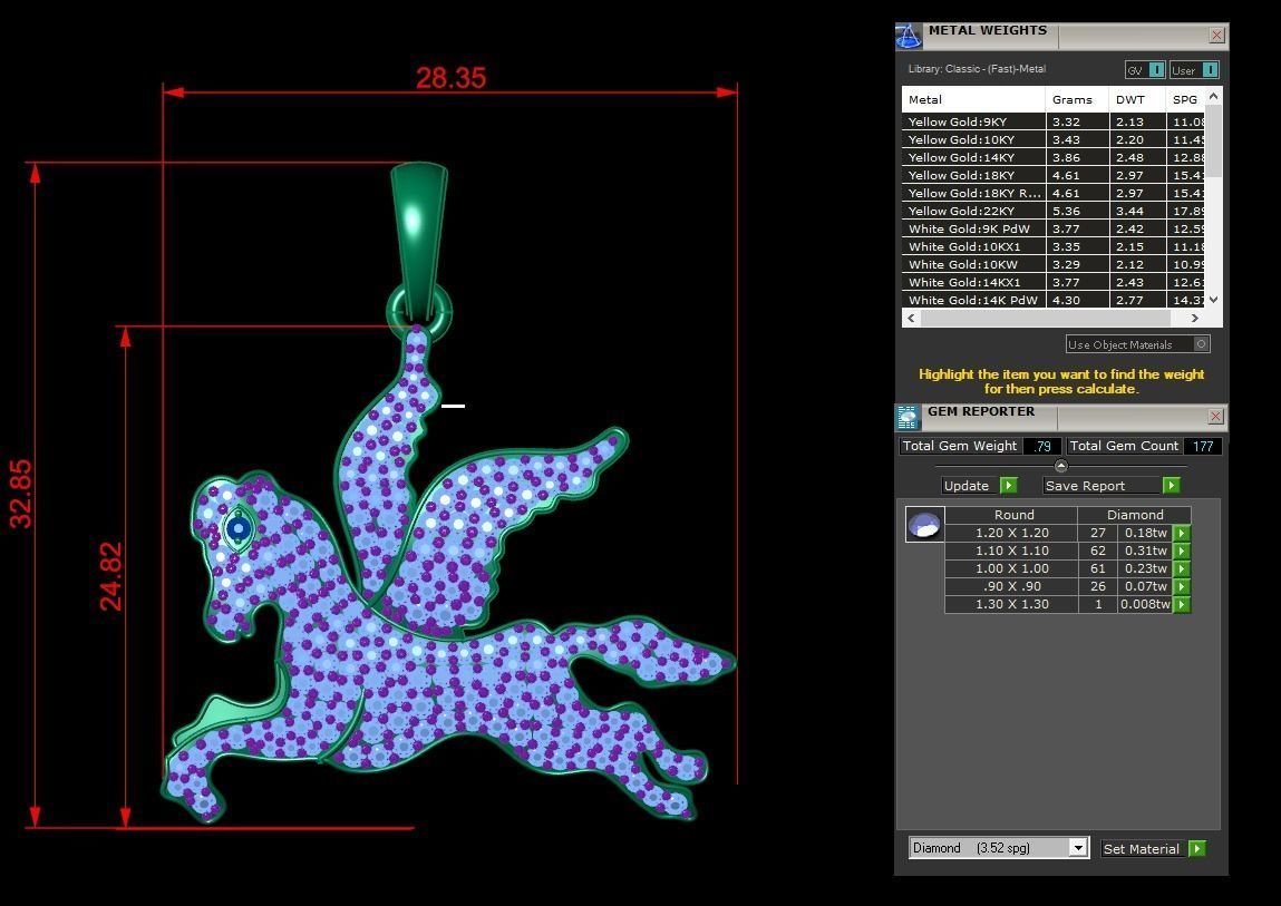 Jewelry Pegasus Pendant 3D print model_1