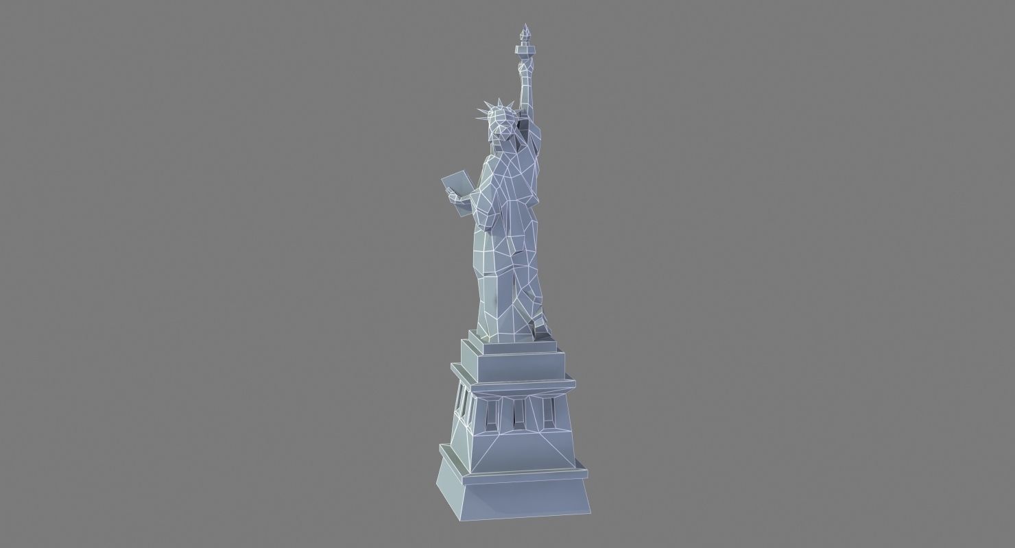 Statue of Liberty Low Poly Art Style Low-poly 3D model_11