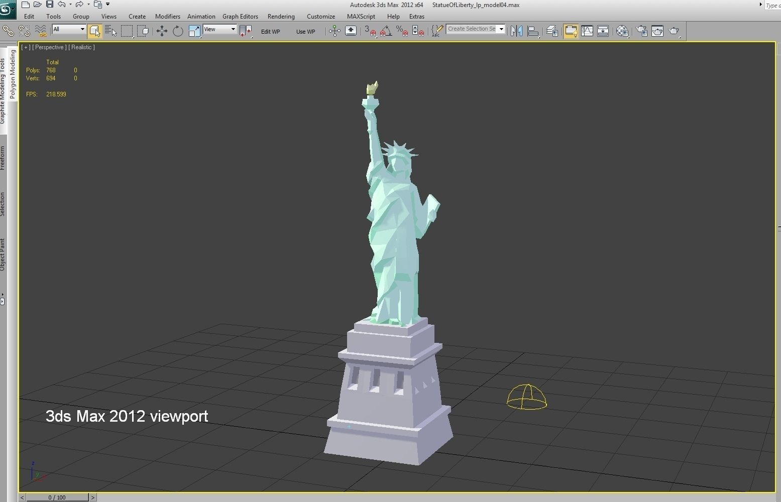Statue of Liberty Low Poly Art Style Low-poly 3D model_14