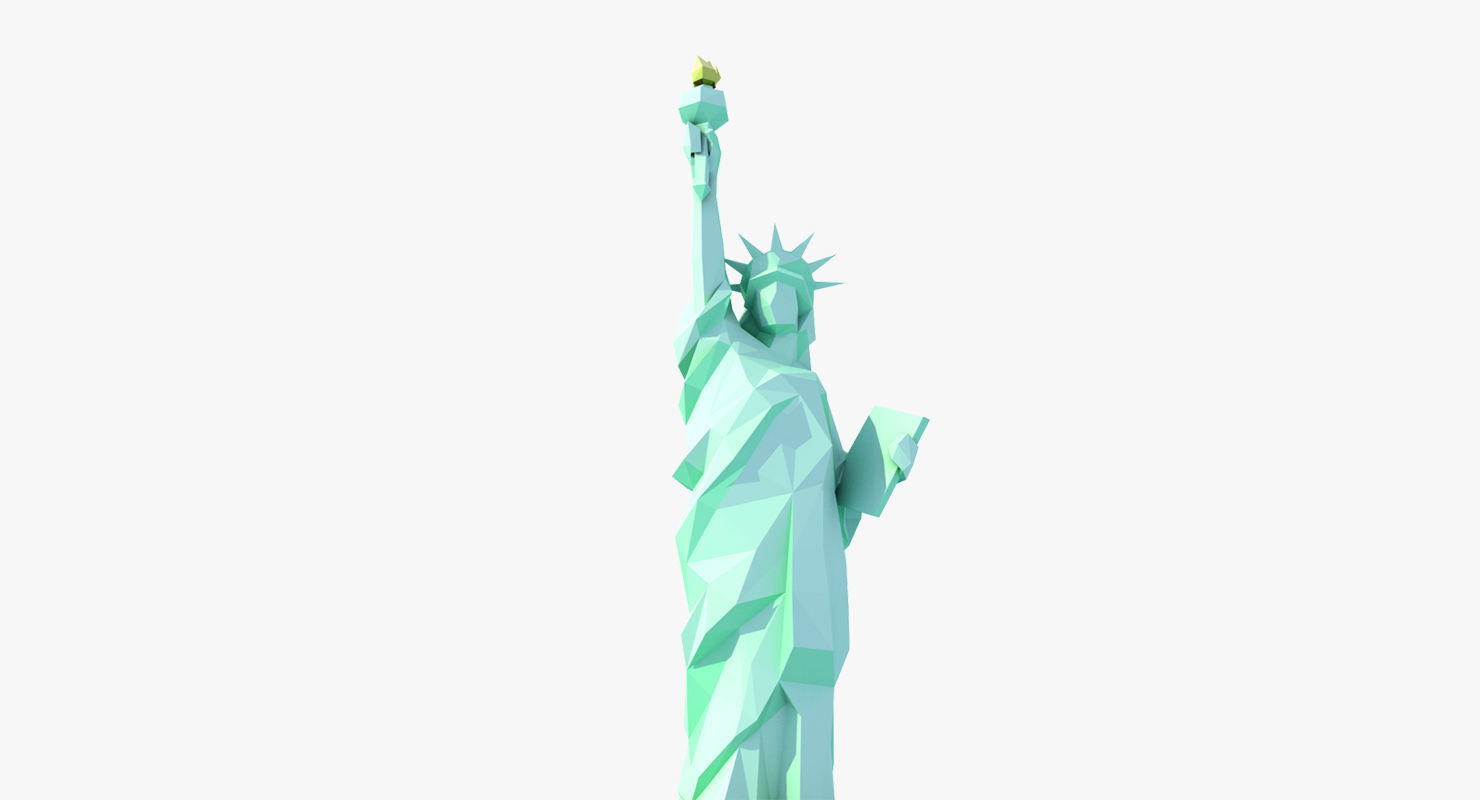 Statue of Liberty Low Poly Art Style Low-poly 3D model_9