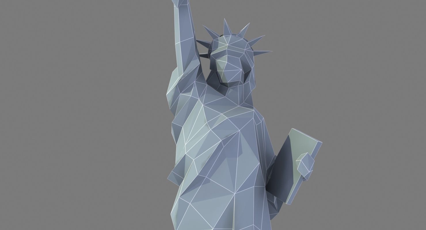 Statue of Liberty Low Poly Art Style Low-poly 3D model_13