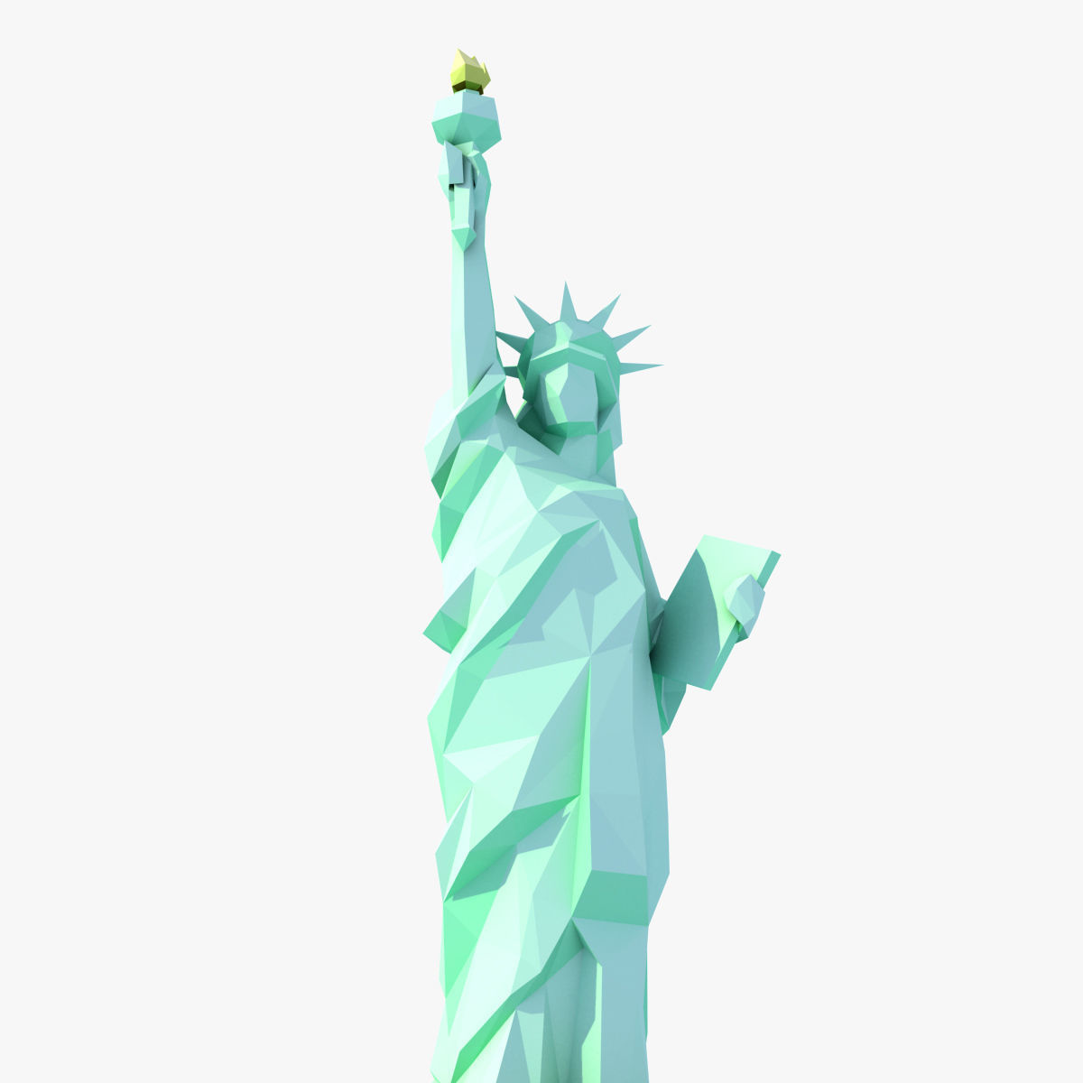 Statue of Liberty Low Poly Art Style Low-poly 3D model_3