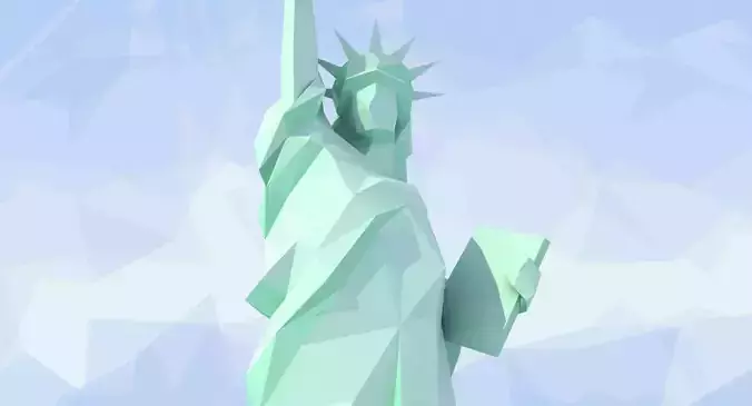 Statue of Liberty Low Poly Art Style Low-poly 3D model