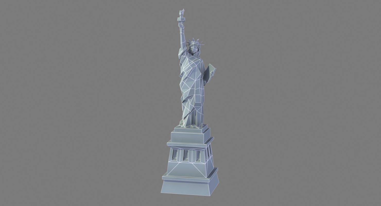 Statue of Liberty Low Poly Art Style Low-poly 3D model_12