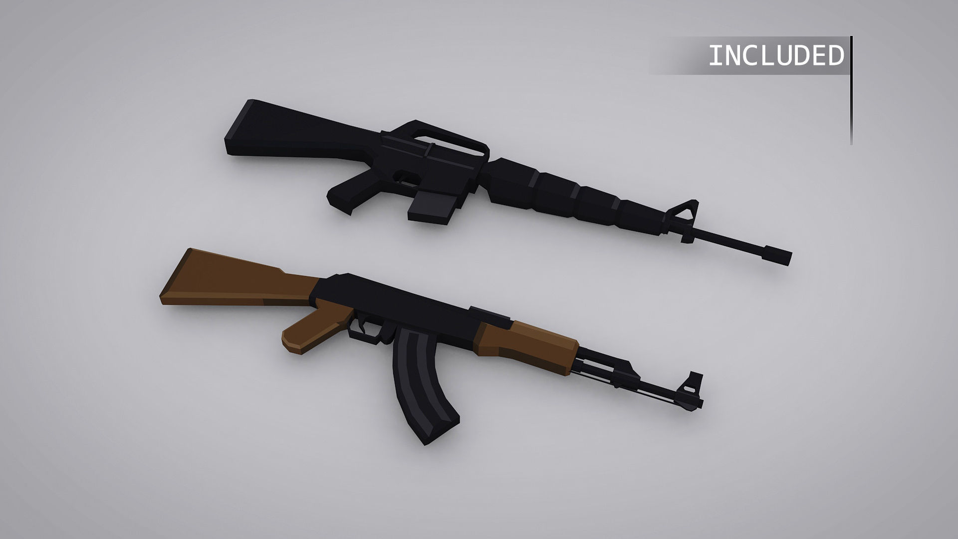 Military Squad Low Poly Art Rigged Pack Low-poly 3D model_7