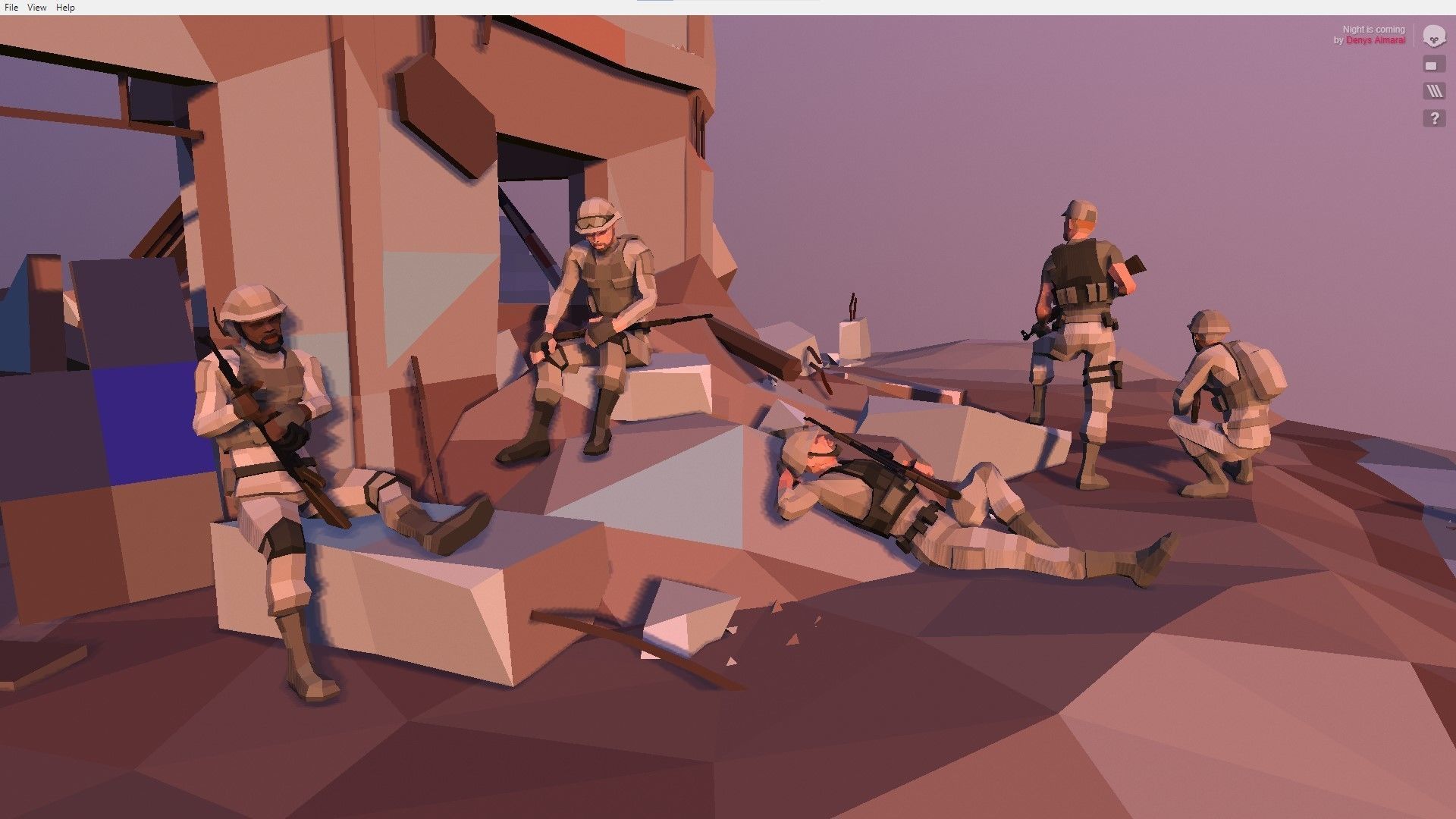 Military Squad Low Poly Art Rigged Pack Low-poly 3D model_20