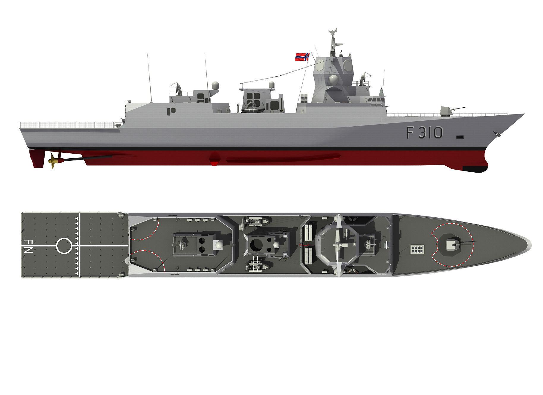 FRIDTJOF NANSEN NORWEGIAN FRIGATE 3D model_11