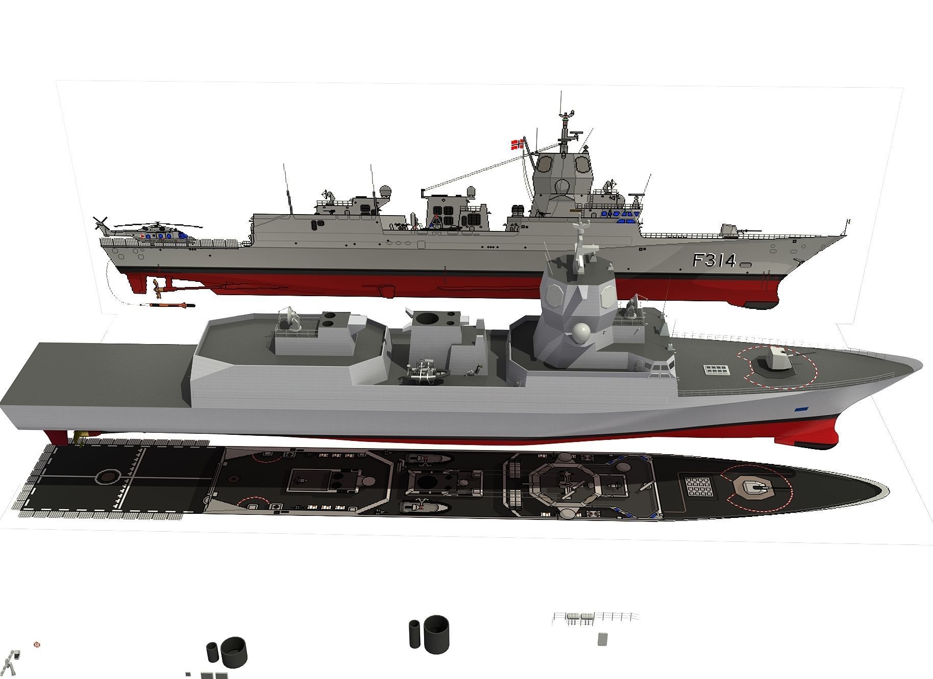 FRIDTJOF NANSEN NORWEGIAN FRIGATE 3D model_14