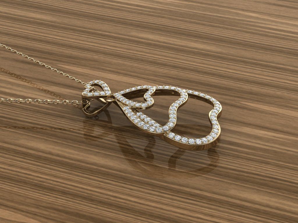 Jewelry Hearts Pendant 3D print model_10