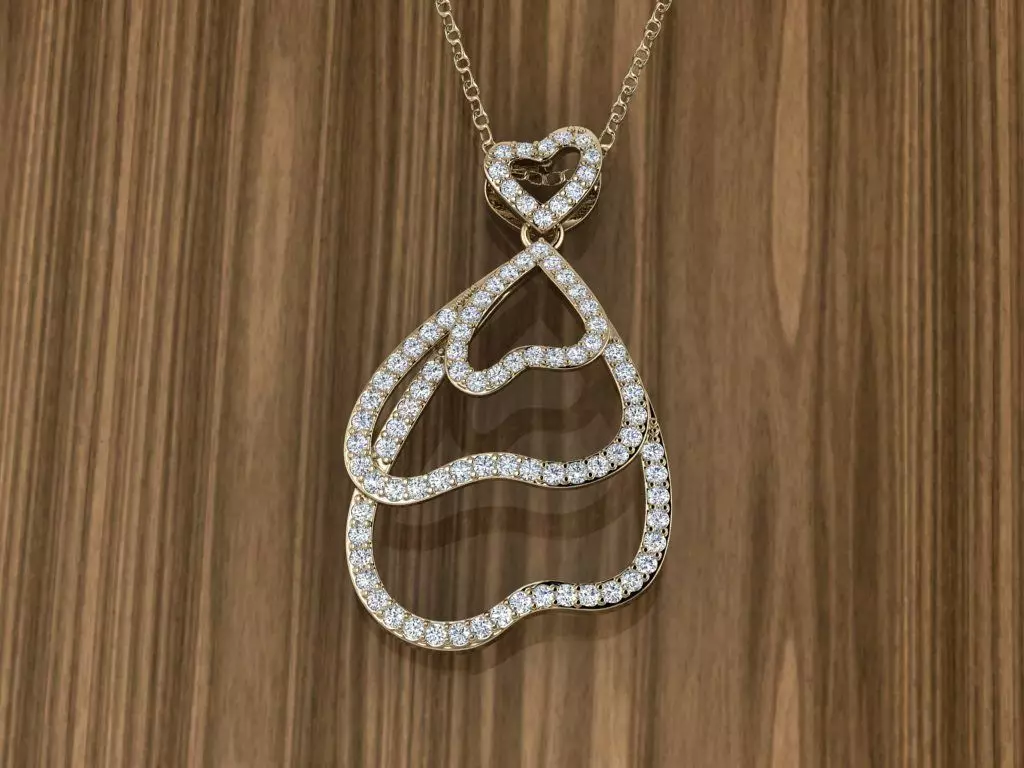 Jewelry Hearts Pendant 3D print model_0