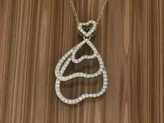 Jewelry Hearts Pendant 3D print model