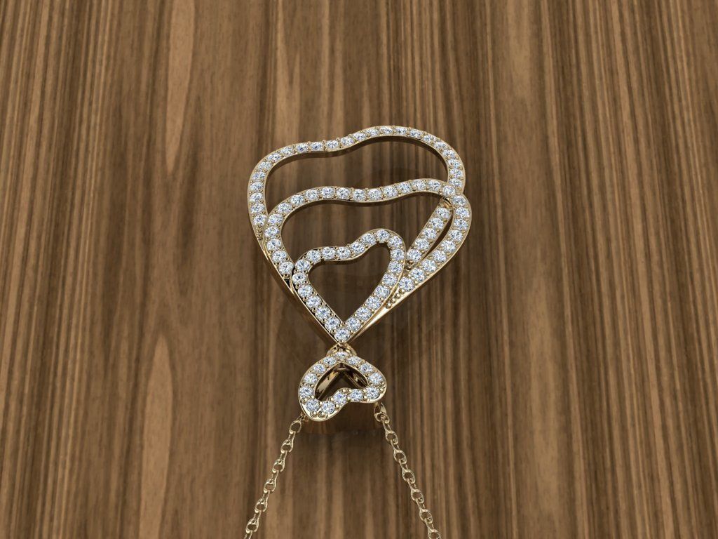 Jewelry Hearts Pendant 3D print model_12