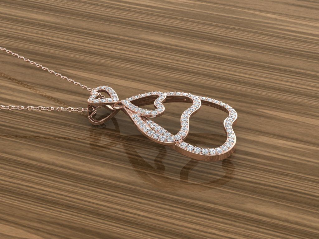 Jewelry Hearts Pendant 3D print model_3