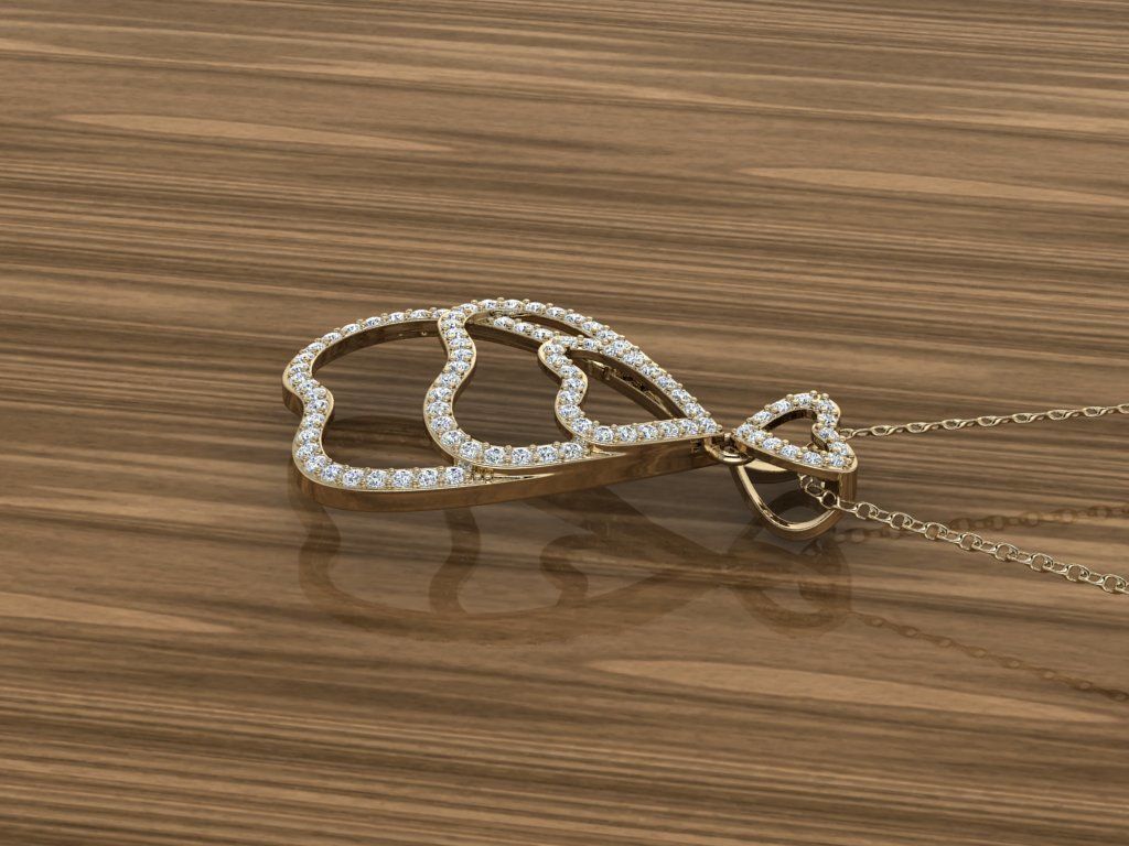 Jewelry Hearts Pendant 3D print model_11