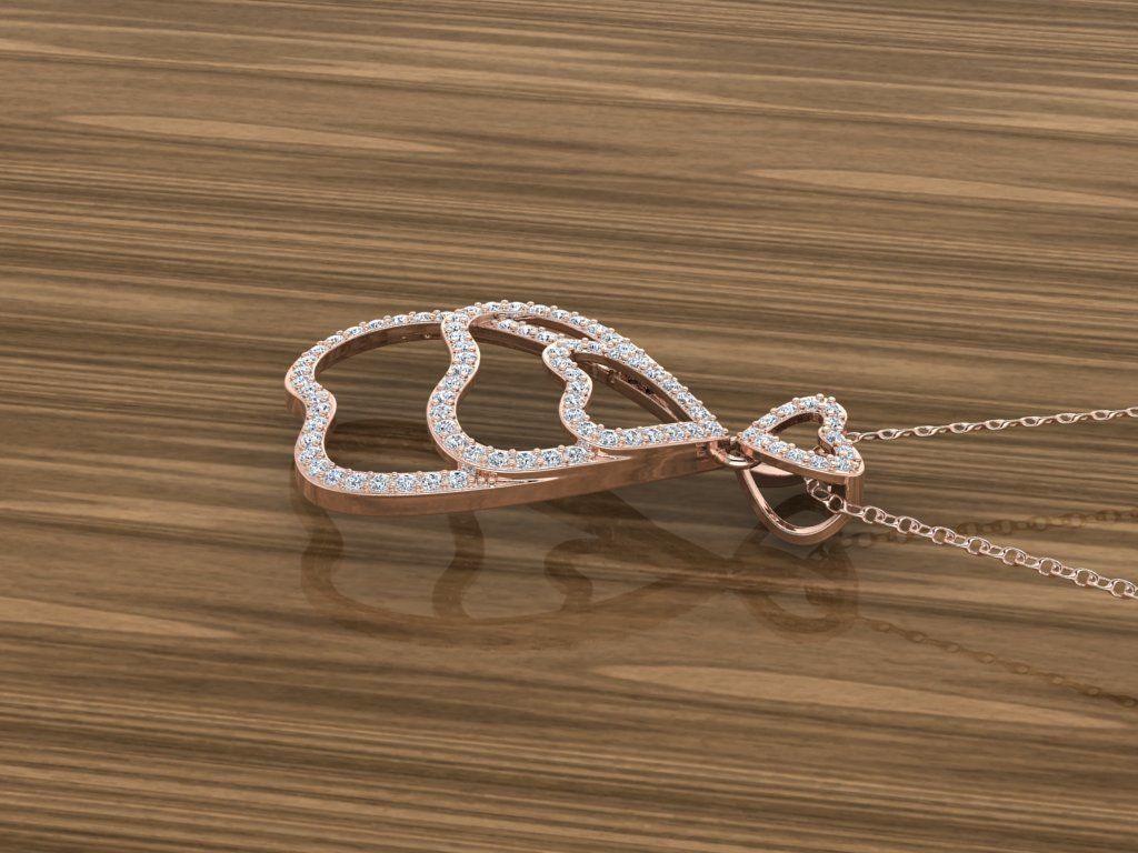 Jewelry Hearts Pendant 3D print model_4