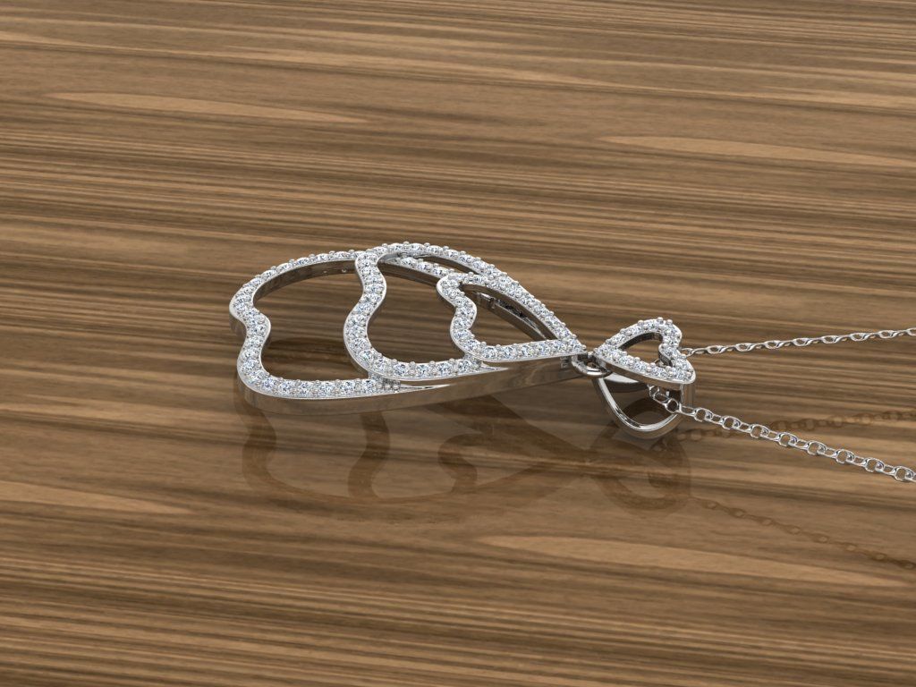 Jewelry Hearts Pendant 3D print model_8