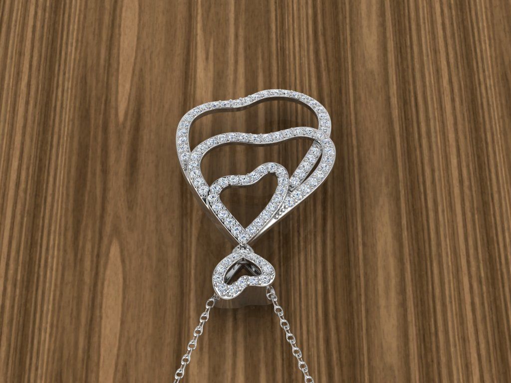 Jewelry Hearts Pendant 3D print model_9