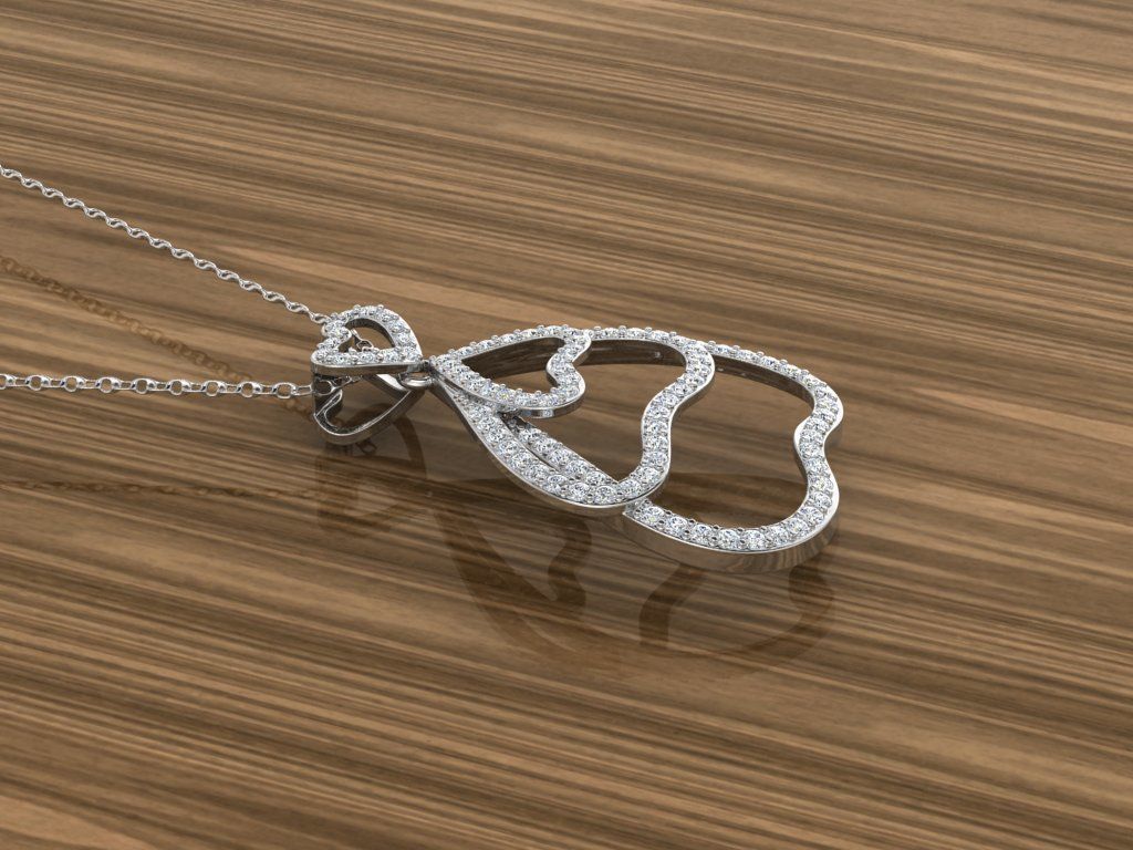 Jewelry Hearts Pendant 3D print model_7