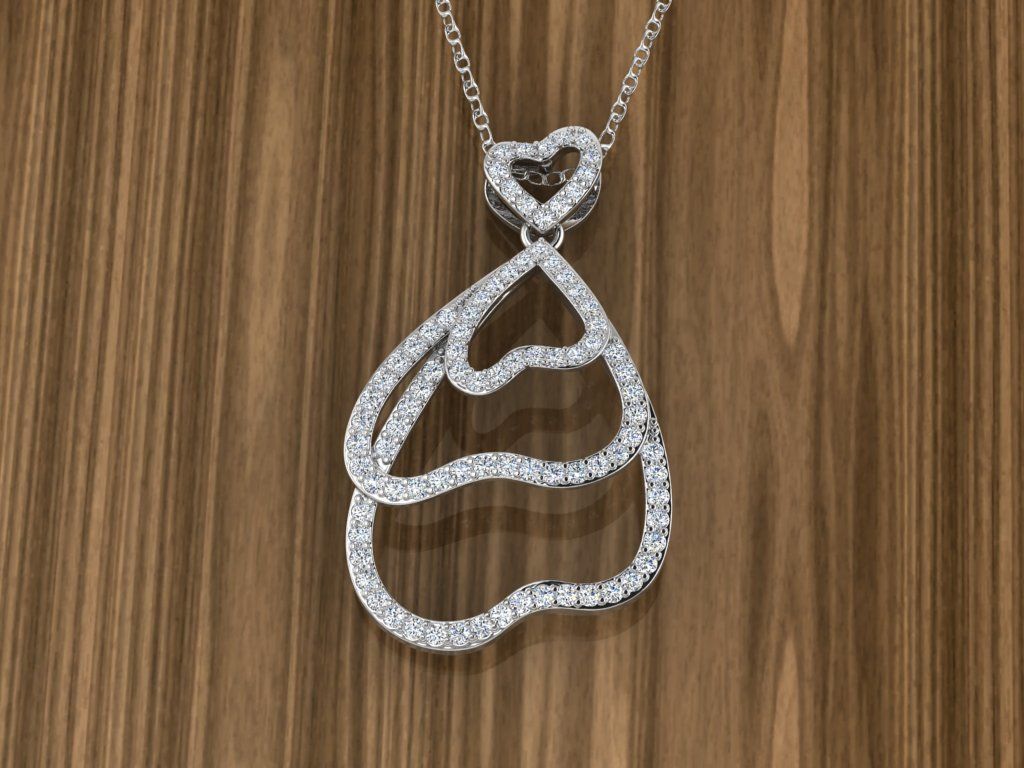 Jewelry Hearts Pendant 3D print model_6