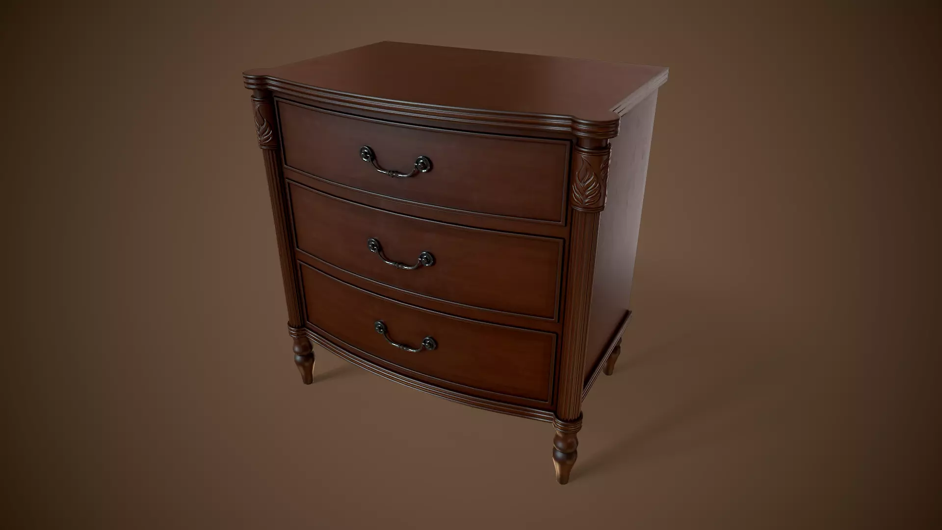 Vintage nightstand Low-poly 3D model