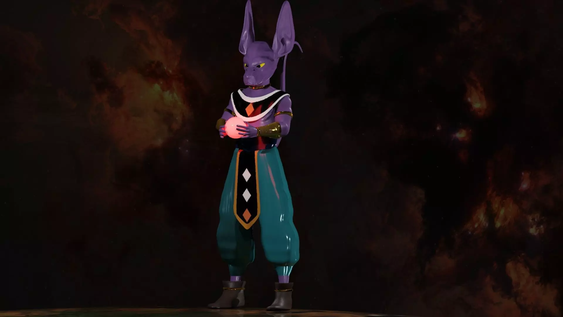 Beerus dragon ball character 3D model