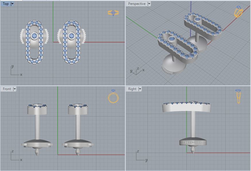 Messika Earrings 3D print model_12