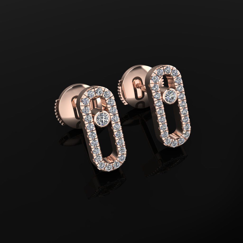 Messika Earrings 3D print model_2