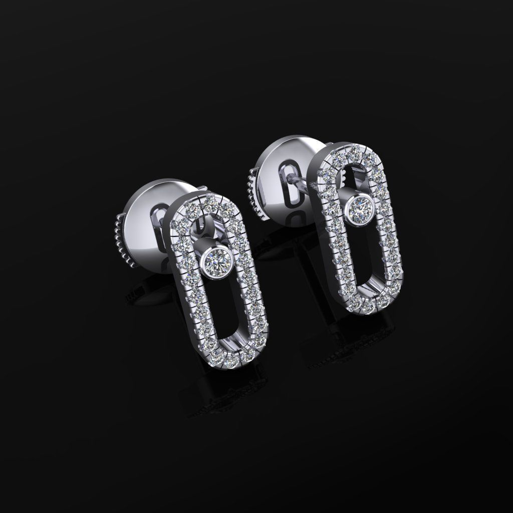 Messika Earrings 3D print model_1